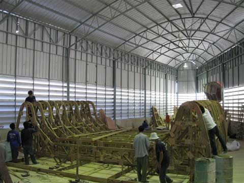 Construction in progress of the P1500 Catamaran