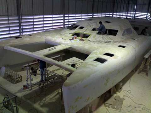 Construction in progress of the P1500 Catamaran